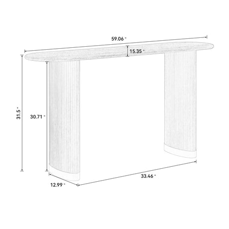 Brown Modern Oval Console Table | OROA