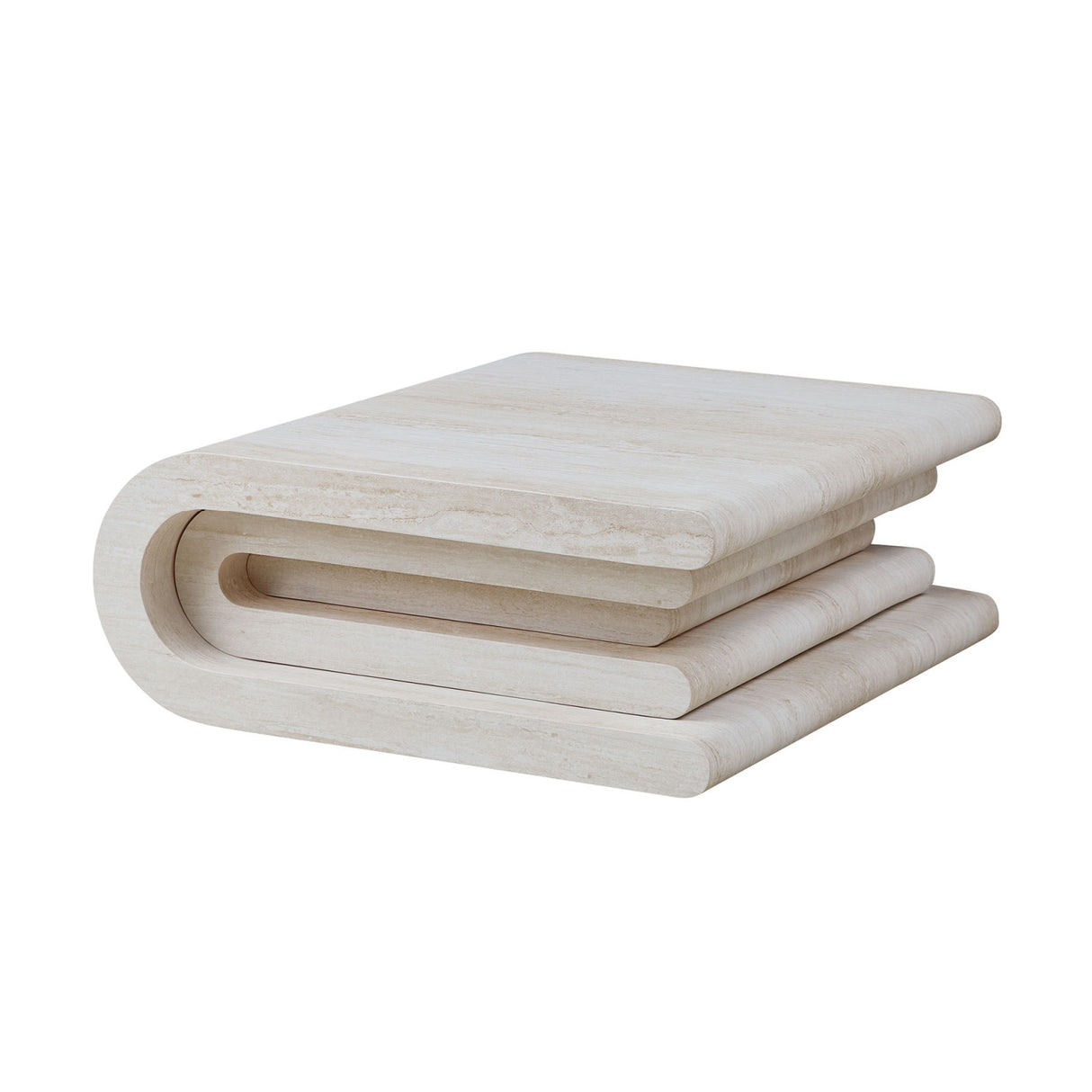 Modern European furniture - Beige Travertine Look Coffee Table - www.oroa.com