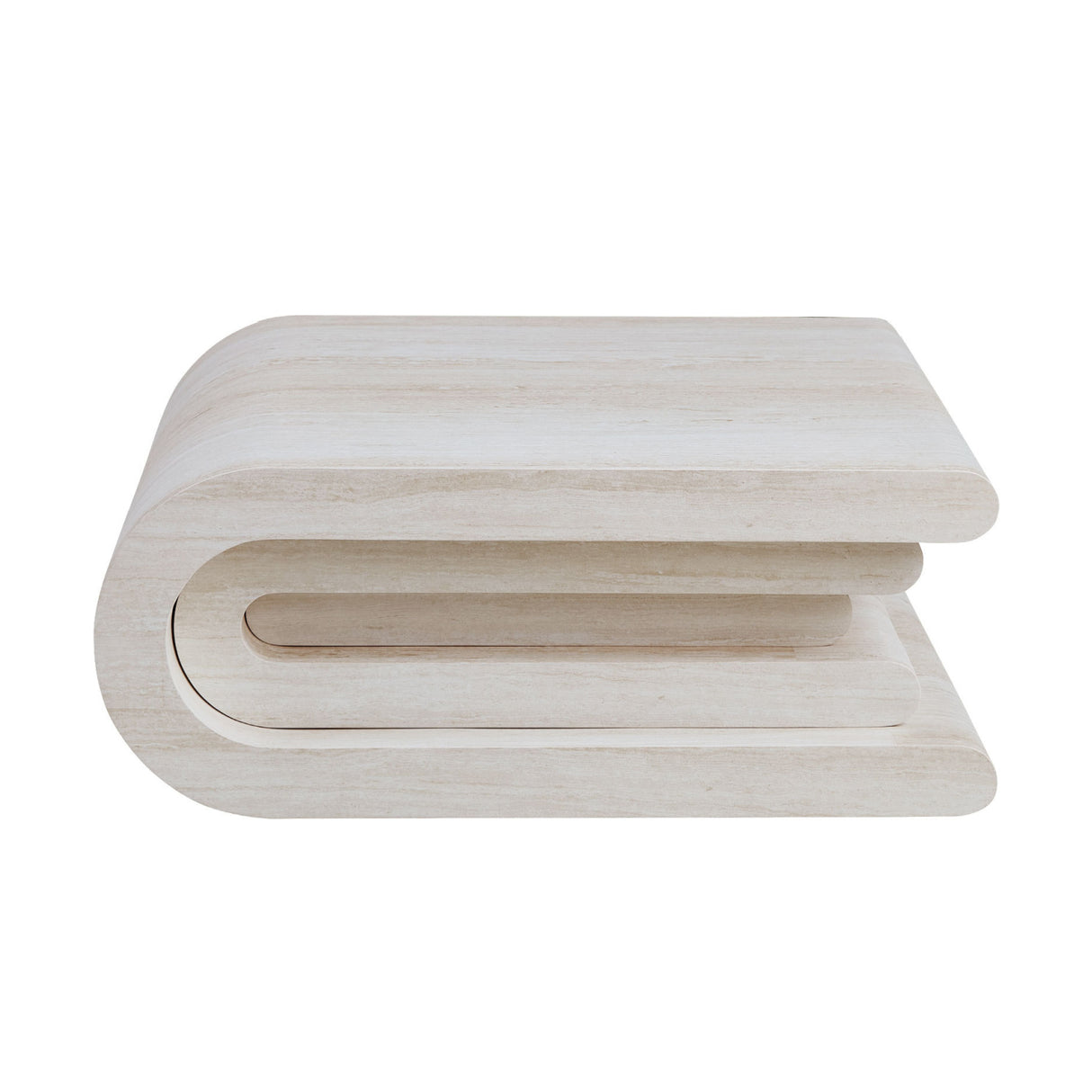 Modern European furniture - Beige Travertine Look Coffee Table - www.oroa.com