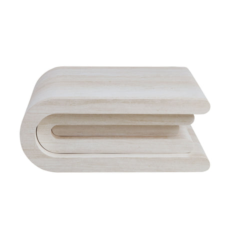 Modern European furniture - Beige Travertine Look Coffee Table - www.oroa.com