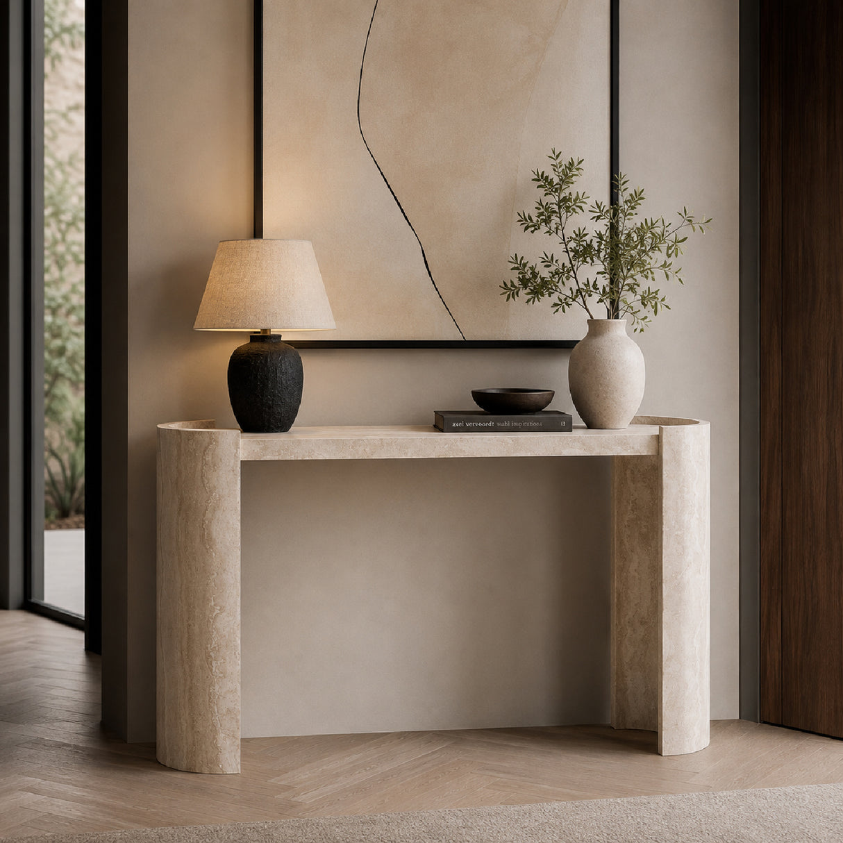 Modern European furniture - Marble Look Console Table - www.oroa.com