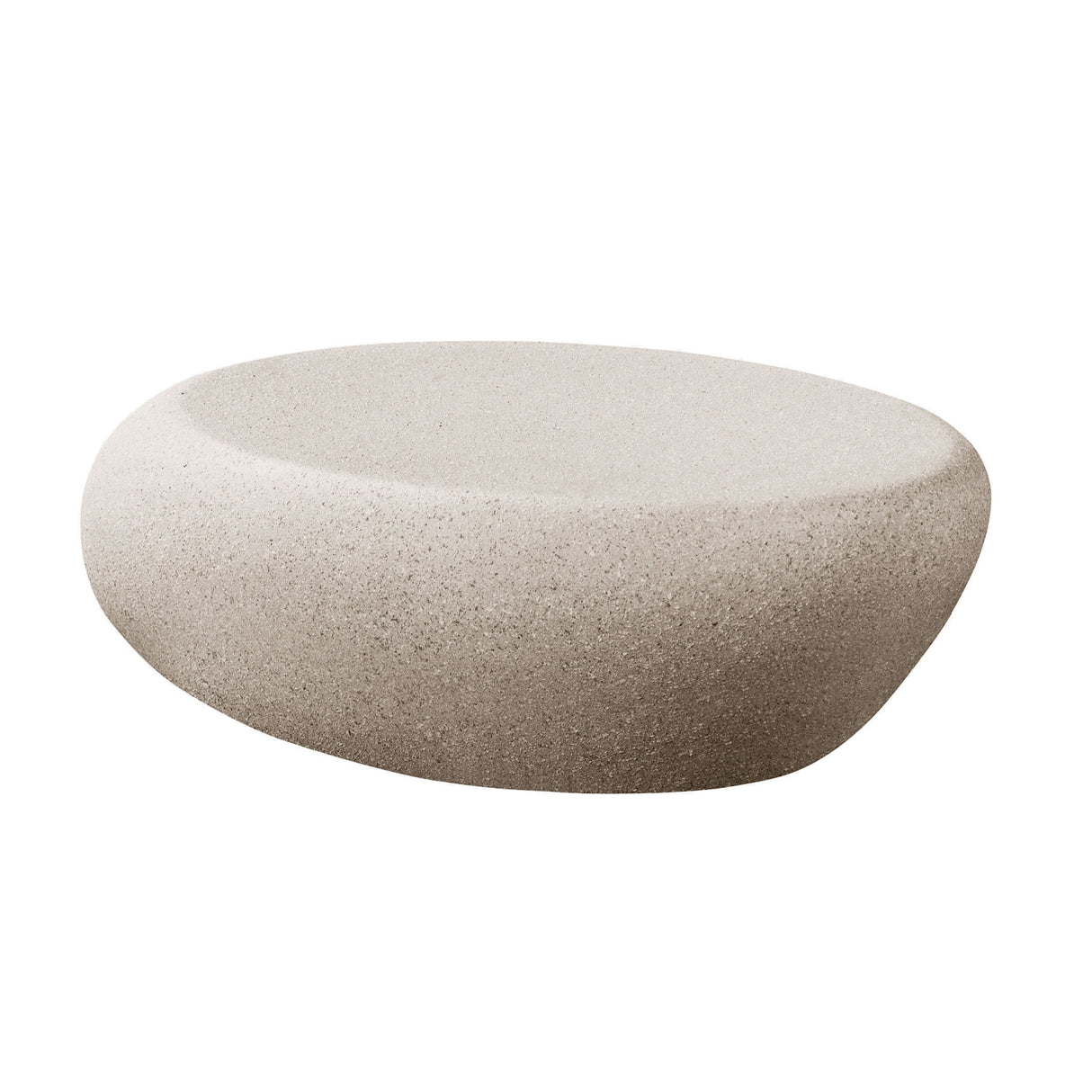 Cream White Elliptical Rock Coffee Table | OROA