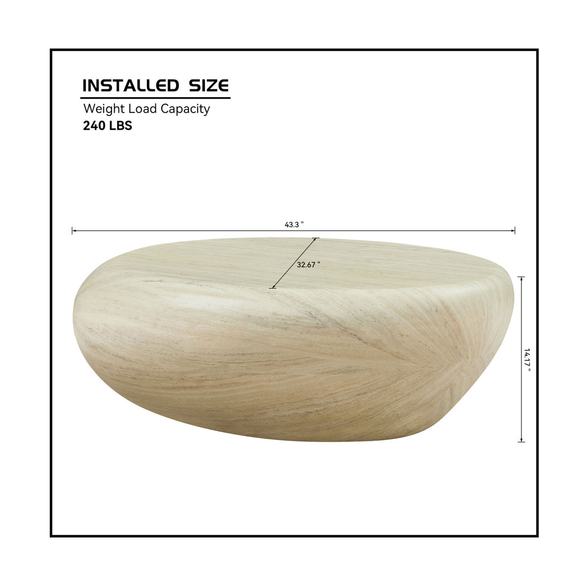 Fiberglass Elliptical Coffee Table | OROA
