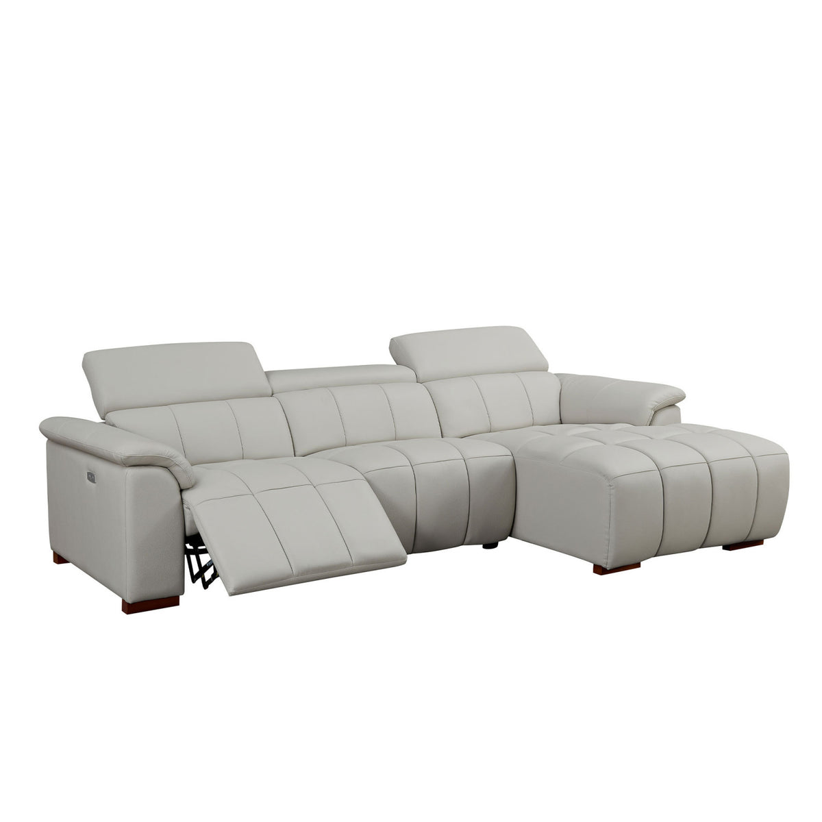 Modern Genuine Leather Electric Reclining L-Shaped Sofa | OROA