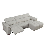 Modern Genuine Leather Electric Reclining L-Shaped Sofa | OROA