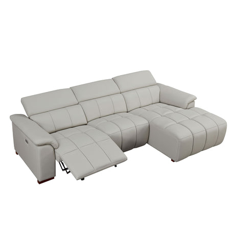 Modern Genuine Leather Electric Reclining L-Shaped Sofa | OROA