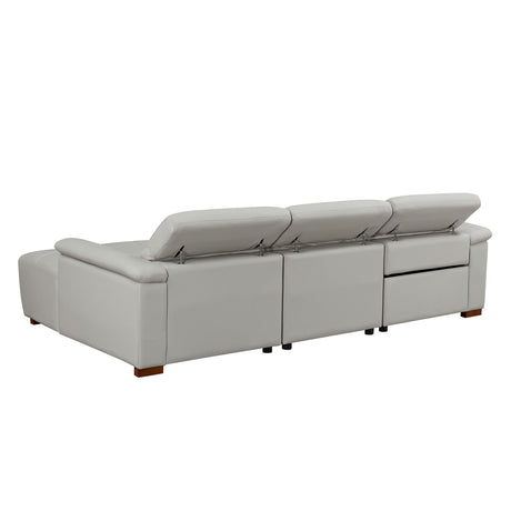 Modern Genuine Leather Electric Reclining L-Shaped Sofa | OROA