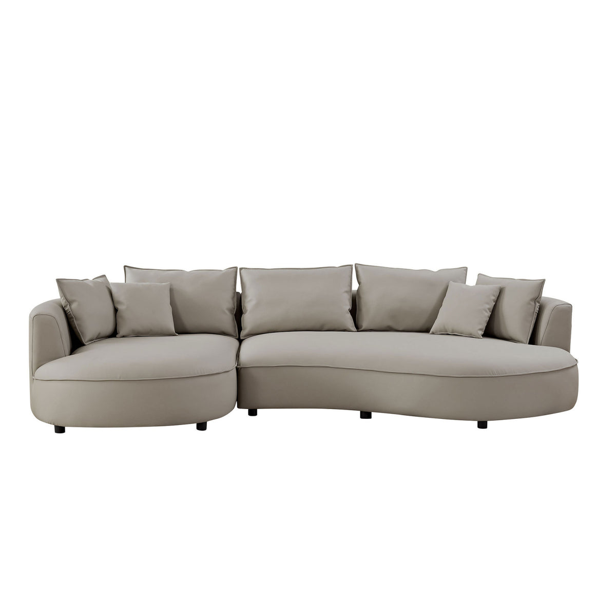Modern Light Gray Curved 5-Seatear Sectional Sofa | OROA