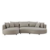 Modern Light Gray Curved 5-Seatear Sectional Sofa | OROA