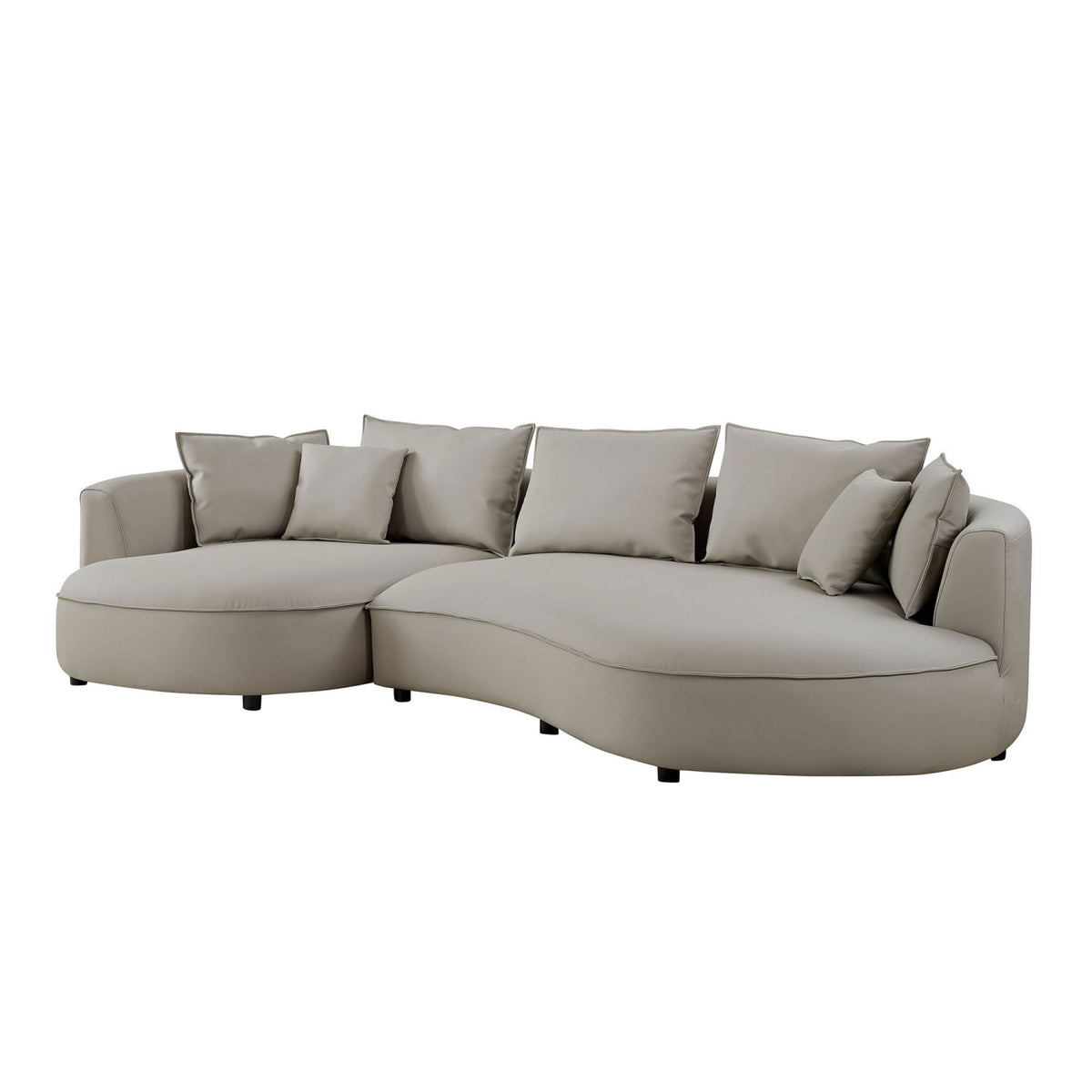 Modern Light Gray Curved 5-Seatear Sectional Sofa | OROA