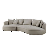 Modern Light Gray Curved 5-Seatear Sectional Sofa | OROA