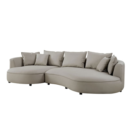 Modern Light Gray Curved 5-Seatear Sectional Sofa | OROA