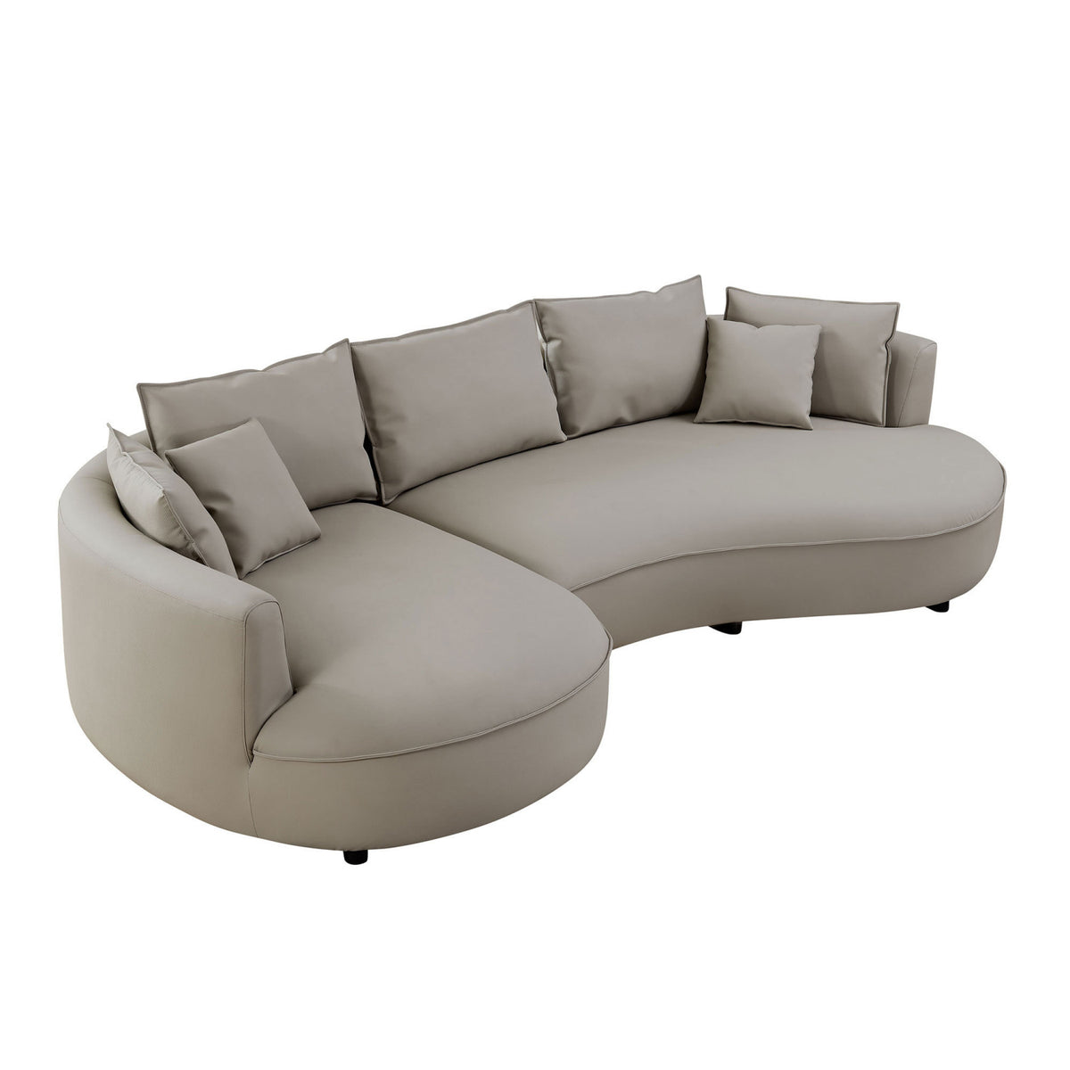 Modern Light Gray Curved 5-Seatear Sectional Sofa | OROA
