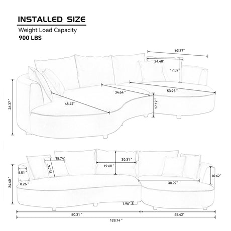Modern Sectional Curved Sofa | OROA