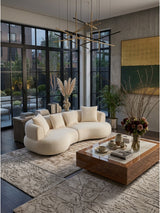 Modern Curved Boucle Sectional Sofa | OROA