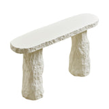 Modern European furniture - Beige Sculptural Stone-Look Console Table - www.oroa.com