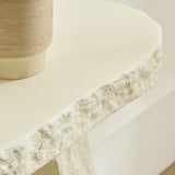 Modern European furniture - Beige Sculptural Stone-Look Console Table - www.oroa.com