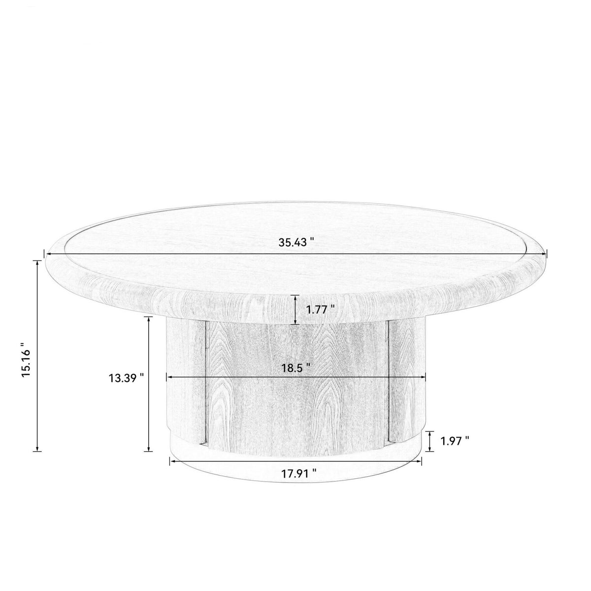 Round Pedestal Base Coffee Table | OROA