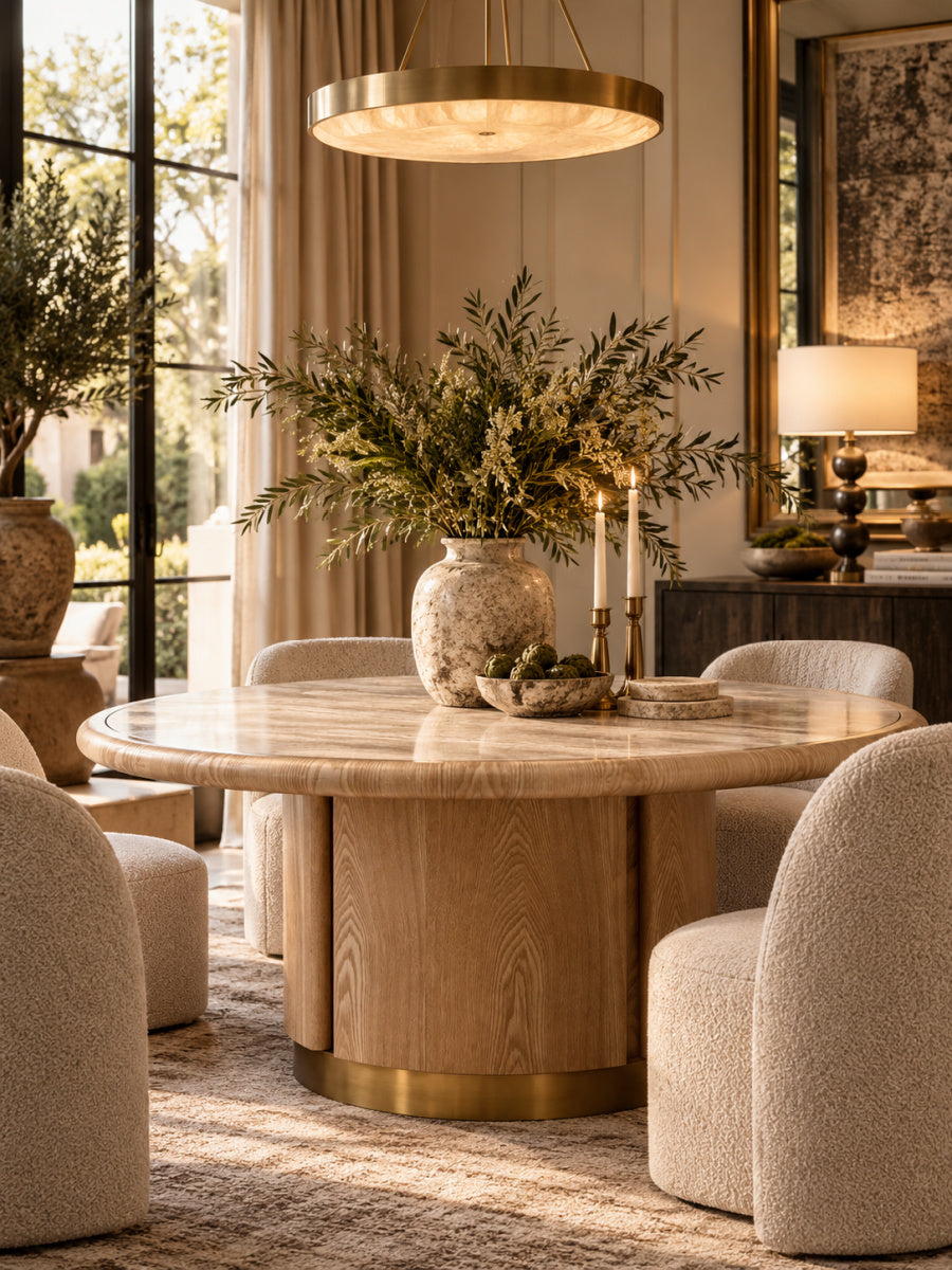 Round Pedestal Base Coffee Table | OROA