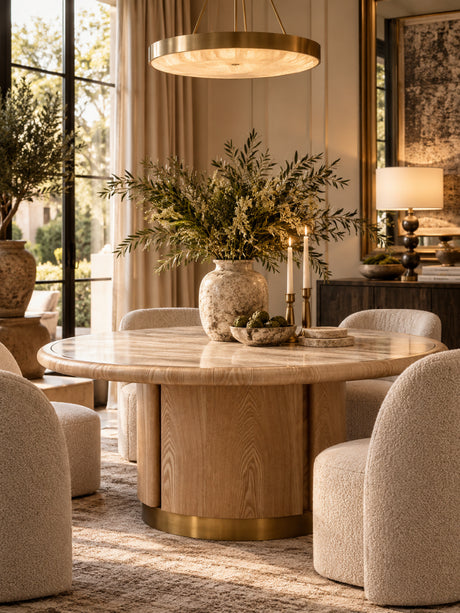 Round Pedestal Base Coffee Table | OROA