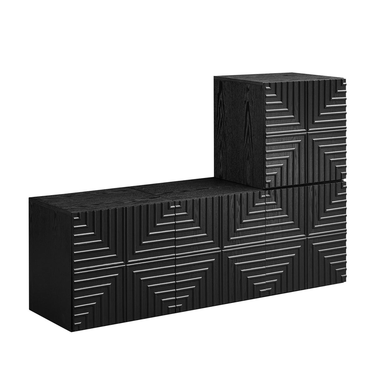 Black Wooden Nightstand Set (2) | OROA