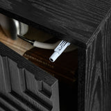 Black Wooden Nightstand Set (2) | OROA