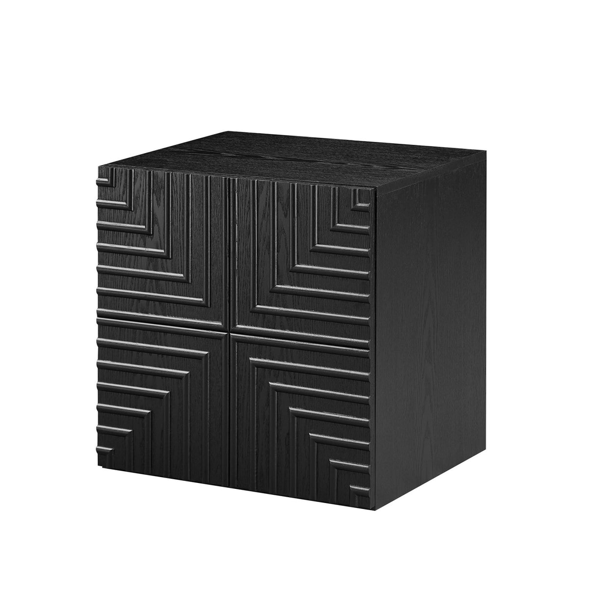 Black Wooden Nightstand Set (2) | OROA