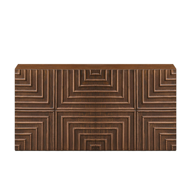 Modern European furniture - Geometric Embossed Relief Nightstand - www.oroa.com