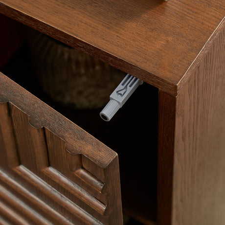 Modern European furniture - Geometric Embossed Relief Nightstand - www.oroa.com