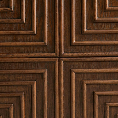 Modern European furniture - Geometric Embossed Relief Nightstand - www.oroa.com