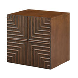 Modern European furniture - Geometric Embossed Relief Nightstand - www.oroa.com