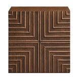 Modern European furniture - Geometric Embossed Relief Nightstand - www.oroa.com