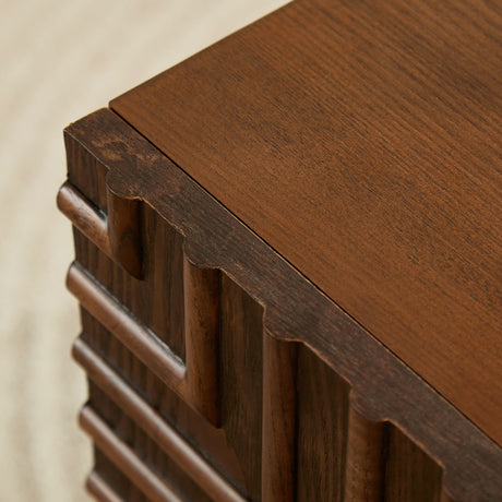 Modern European furniture - Geometric Embossed Relief Nightstand - www.oroa.com