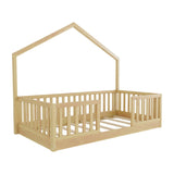 Wooden Twin Floor Bed with Light | OROA Kids