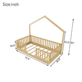 Wooden Twin Floor Bed with Light | OROA Kids