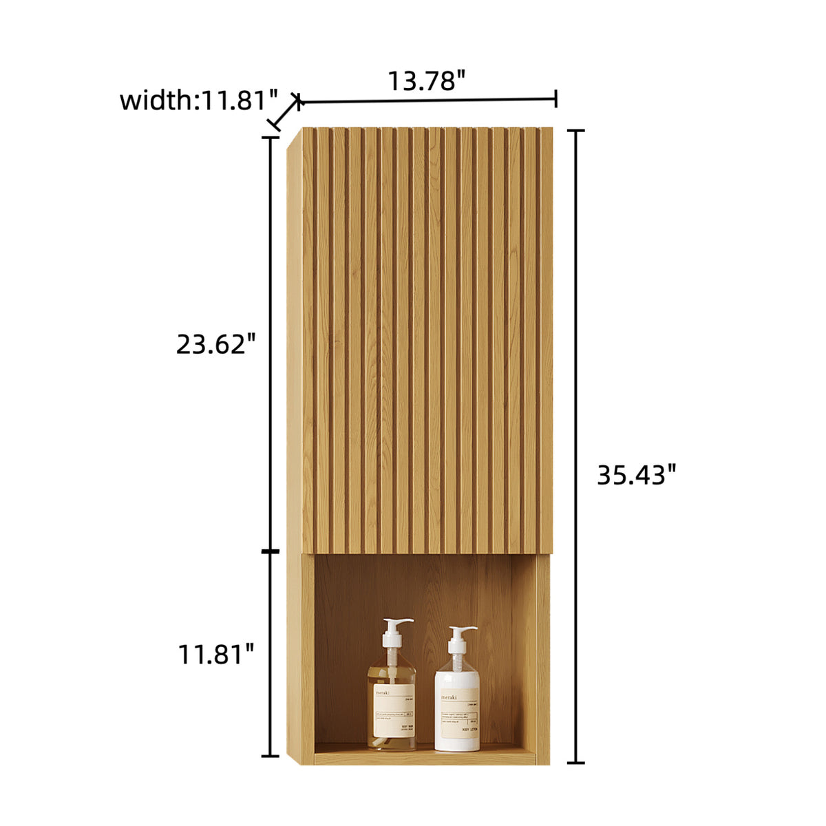 Golden Oak Bathroom Wall Mounted Cabinet | OROA
