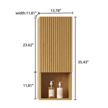 Golden Oak Bathroom Wall Mounted Cabinet | OROA