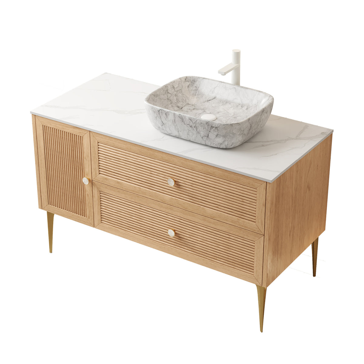 Light Oak Bathroom Vanity Cabinet | OROA