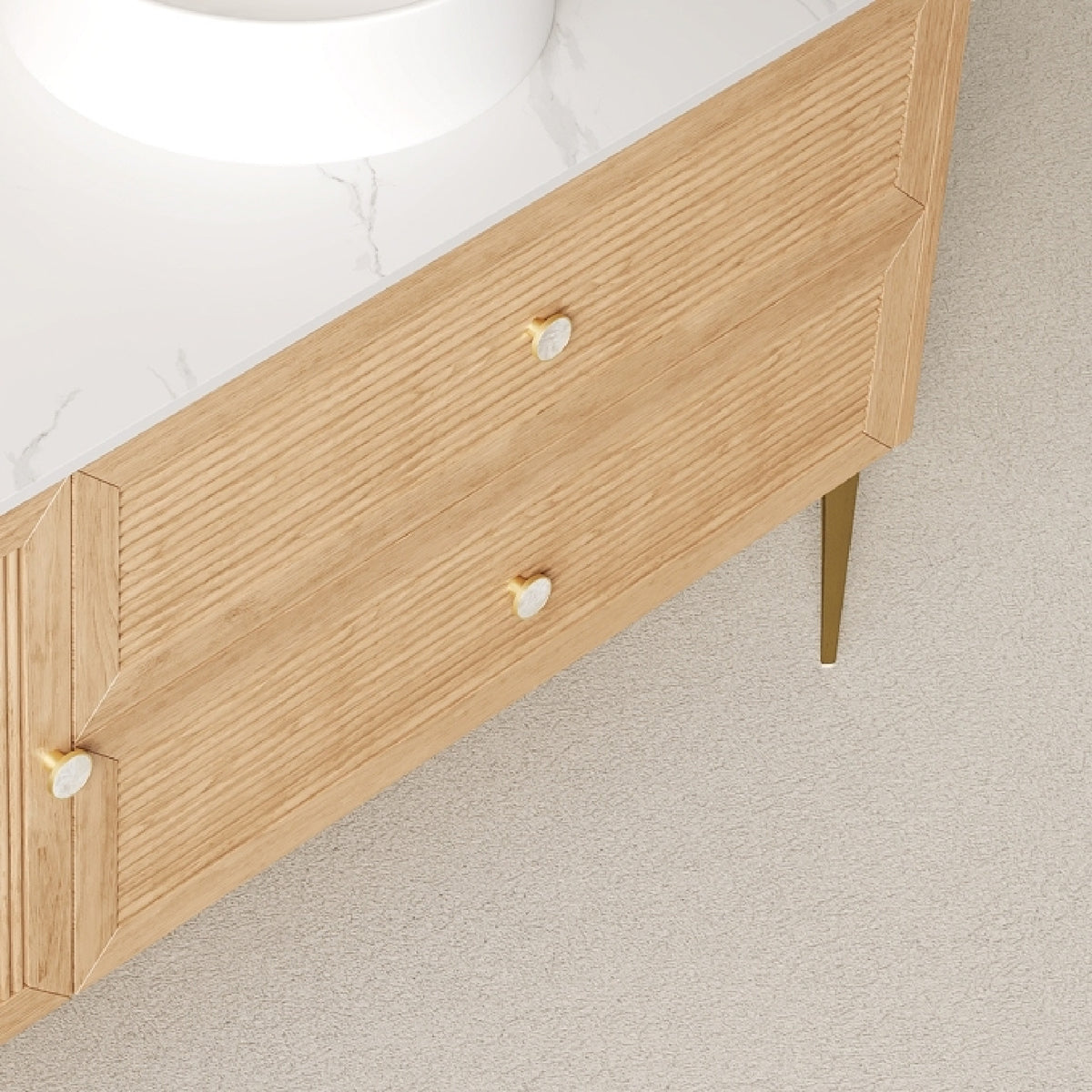 Light Oak Bathroom Vanity Cabinet | OROA