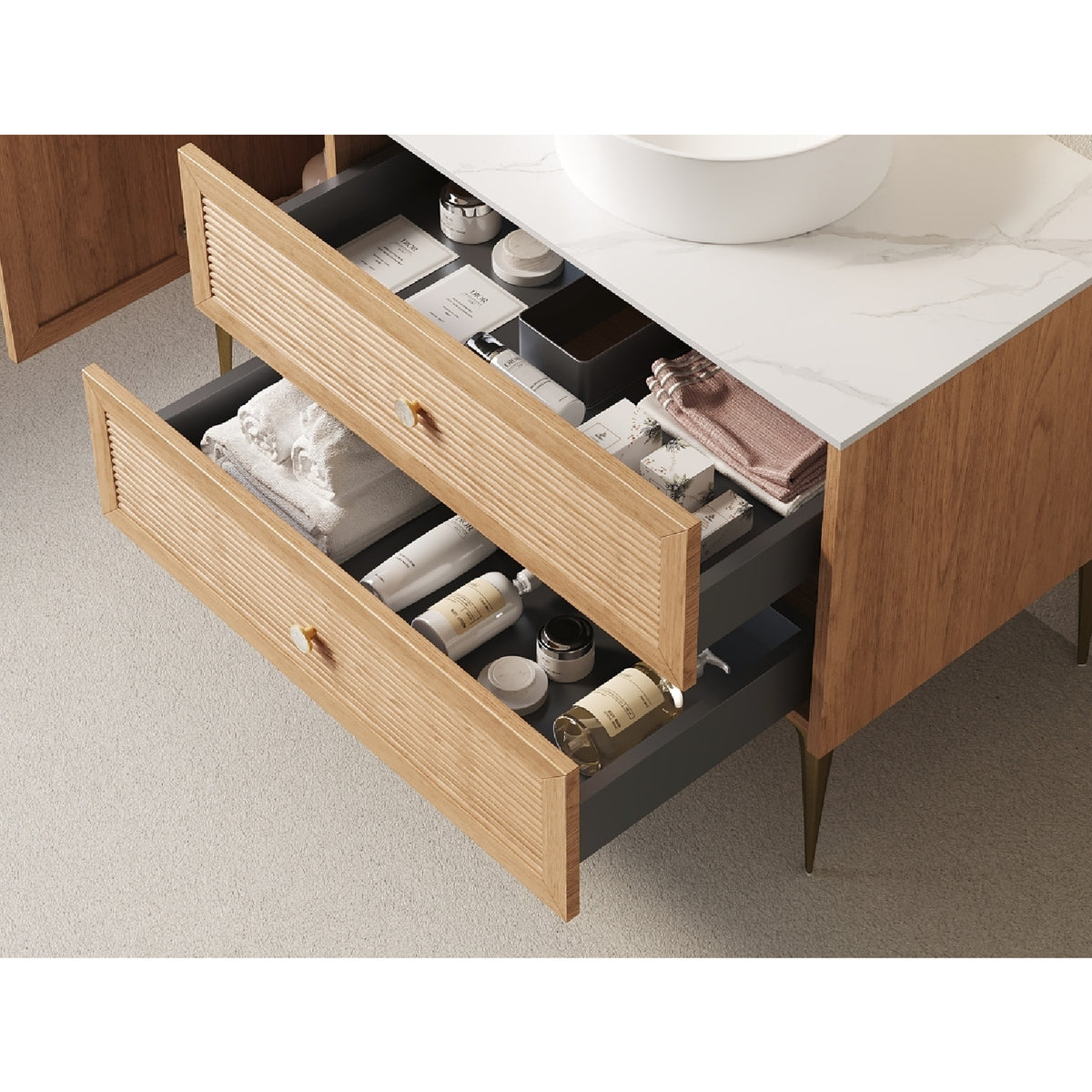 Light Oak Bathroom Vanity Cabinet | OROA