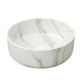 14" White Round Vessel Ceramic Sink | OROA