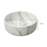 14" White Round Vessel Ceramic Sink | OROA