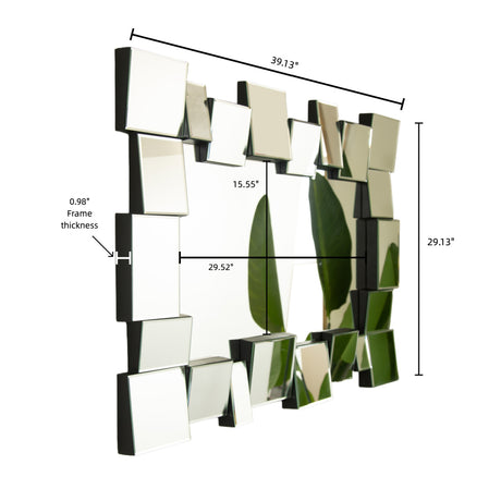 Geometric Square-Spliced Wall-Mounted Decorative Mirror | OROA