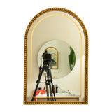 Avri Golden Beaded Wall Mirror | OROA