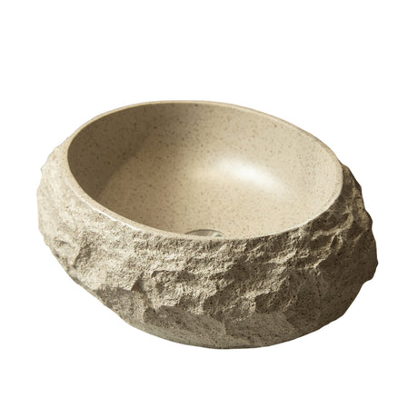 18" Irregular Oval Stone Pattern Bathroom Sink | OROA
