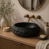 Oval Resin Dark Gray Bathroom Sink | OROA
