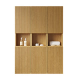 Modern European furniture - 59" Golden Oak Modular Bathroom Storage Cabinet - www.oroa.com