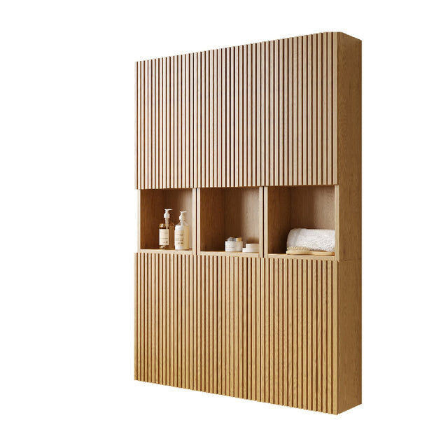 Modern European furniture - 59" Golden Oak Modular Bathroom Storage Cabinet - www.oroa.com