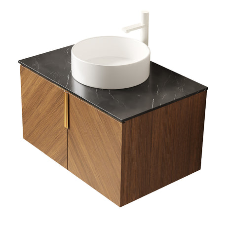 Oakwood Wall-Mounted Bathroom Vanity with Sink | OROA