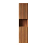 Modern European furniture - 59" Brown Oak Tall Bathroom Storage Cabinet - www.oroa.com 